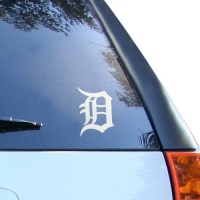 MLB Detroit Tigers 5'' x 6'' Silver Window Graphic Decal