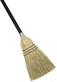 Rubbermaid Commercial FG637300 Corn Fiber Lobby Broom, 1-1/2 Head Width, 38 Overall Length, Brown