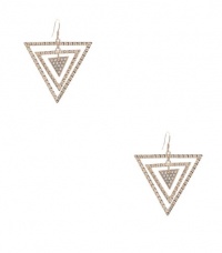 G by GUESS Pave Triangle Orbital Earrings, GOLD