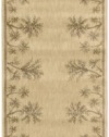 Nourison Zanibar Palm Tree Beige 3.6-Feet by 5.6-Feet Polyacrylic Area Rug