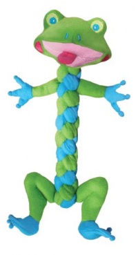 KONG BraidZ Frog Dog Toy, Small (Colors vary)