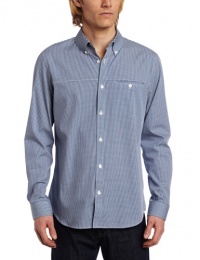 Calvin Klein Sportswear Men's Slim Fit Long Sleeve Yarn Dye Mini Gingham Check Woven Shirt