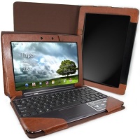 ASUS Eee Pad Transformer Prime TF201 MiniSuit Leather Keyboard Folio case for Mobile Docking and Tablet (Brown)