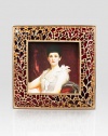 The Leapard Print 3 Square Frame is deftly hand-enameled with 14K gold matte finish.Enamel and crystal14k matte goldtone finishHandmade, hand-enameled and hand-set5.25 X 2.25; holds a 3 X 3 photoMade in USA