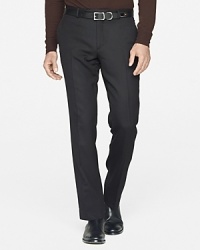 The sleek James pant is tailored in a trim silhouette of luxe wool twill with a slim, straight leg for a dapper aesthetic.