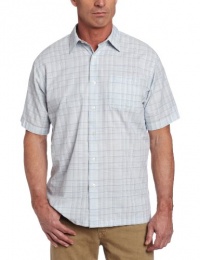 Van Heusen Men's Short Sleeve Faux Linen Medium Plaid Woven