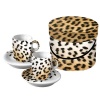 Paperproducts Design Leopard Couture Espresso Cup and Saucer, Set of 2