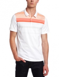 Calvin Klein Sportswear Men's Short Sleeve 3 Button Jersey Engineered Stripe Polo