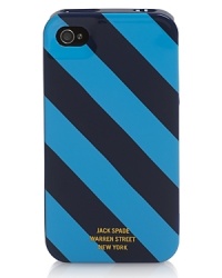 Trick out your iPhone with a cool stripe case from Jack Spade, a unique design featuring a gold-tone logo.