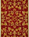 Safavieh Anatolia Collection An527a Handmade Burgundy and Sage Hand-Spun Wool Area Rug, 8-Feet by 10-Feet