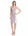 Velvet Women's Color Block Ponte Dress, Lavender/Ivory, Small