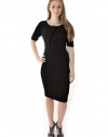 Velvet by Graham and Spencer Daisy Pleat Neck Dress - Black - L