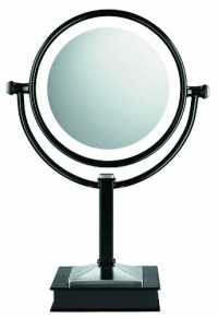 Conair Fluorescent Lighted Mirror, 1x/10x Magnification, Black Finish