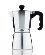 Make extraordinary espresso with extraordinary ease. This polished aluminum espresso press has a classic, timeless appeal that delivers rich taste and flavor that only improves with more time and use. Safe on gas, electric and radiant heat sources, this attractive piece has a soft ergonomic handle and endless versatility. Lifetime warranty.