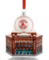 Snow delay? Ensure not even the weather comes between baseball fans and the Boston Red Sox with the wintry Fenway Park ornament by Kurt Adler.