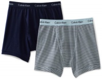 Calvin Klein Men's Stretch 2 Pack Boxer Brief, Resort/Morning Stripe, Large