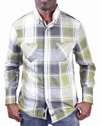 English Laundry Royal Society 2012 Men's Dress Shirt Plaid Woven