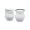 Pfaltzgraff Winterberry Frosted Candle Holders with Candles, Set of 2