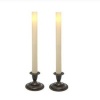 Wax Dipped 9 Flameless LED Taper Candle Set of 2 By Candle Impressions