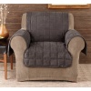 Sure Fit Quilted Velvet Deluxe Chair Pet Throw, Mini Check Black/Brown