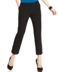 Smooth and chic, Calvin Klein's petite pants feature a fresh new fit. The cropped silhouette makes them a unique addition to your work wardrobe. (Clearance)