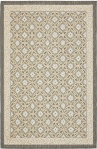 Area Rug 6x9 Rectangle Transitional Anthracite - Light Grey Color - Safavieh Courtyard Rug from RugPal