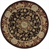 Nourison 2000 2005 Round Rug, Black, 4.0-Feet by 4.0-Feet