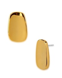 These simple Robert Lee Morris Soho stud earrings are a striking statement piece, formed into a narrow wedge shape and plated in gold.