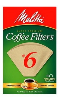 Melitta Cone Coffee Filters, Natural Brown, No. 6, 40-Count Filters (Pack of 12)