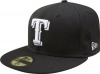 MLB Texas Rangers Black with White 59FIFTY Fitted Cap