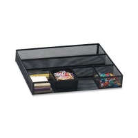 Rolodex 22131 Rolodex Deep Desk Drawer Organizer, Metal Mesh, 15-1/4Wx11-7/8Dx2-1/2H, BLK