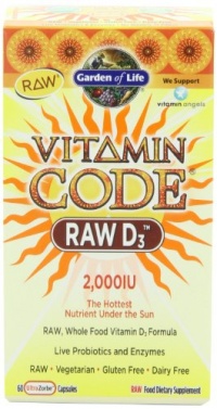 Garden of Life Vitamin Code Raw D3 Vitamin Supplement, 60 Count