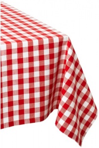 DII Flame Red and White Checkers Tablecloth 60 x 84