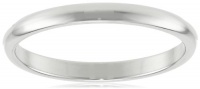 Women's 10k White Gold Traditional Plain Wedding Band (2 mm)