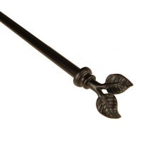 BCL Drapery Hardware 58LF86B Leaf Curtain Rod Set