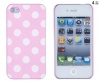 Pink Polka Dot Embossed Hard Case for Apple iPhone 4, 4S (AT&T, Verizon, Sprint) - Includes DandyCase Keychain Screen Cleaner [Retail Packaging by DandyCase]