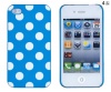 Blue Polka Dot Embossed Hard Case for Apple iPhone 4, 4S (AT&T, Verizon, Sprint) - Includes DandyCase Keychain Screen Cleaner [Retail Packaging by DandyCase]