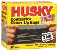 Husky PA3242HD 42-Gallon Contractor Clean-Up Bags, 32-Count