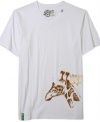 Get a graphic on the wild side: LRG's V-neck tee with giraffe print on bottom left side.