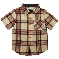 Sean John Boys 12-24 Months Plaid Woven Shirt (12M, Ivory/Plaid)