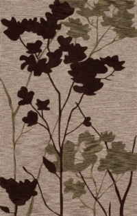 Dalyn Studio Taupe, Olive, Chocolate Ginko Print 5 by 7-Feet 9-Inch Area Rug