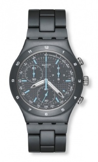 Swatch Men's YCM4001AG Quartz Aluminum Grey Dial Chronograph Watch