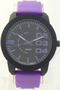 Mark Naimer Color Domination XL watch 5319 Look Purple Silicon Rubber Band Black Case