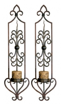 Uttermost 30 by 6-1/2 by 8-Inch Privas Wall Sconces, Set of 2