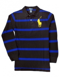 Polo Ralph Lauren Boys Striped Big Pony Mesh Polo, Royal, XL(18/20)