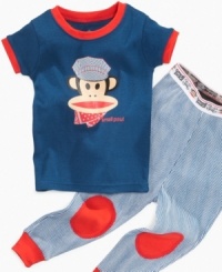 He'll love monkeying around in this adorable and cozy PJ set by Paul Frank.