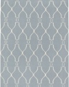 5' x 8' Rectangular Surya Area Rug by Jill Rosenwald FAL1005-58 Foggy Blue/Ivory Color Flatwoven in India Fallon Collection