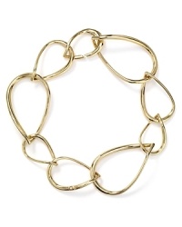 Shapely oval links trace the wrist on this light and elegant Nadri bracelet, plated in 18-karat gold.