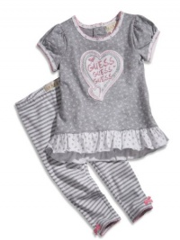 GUESS Kids Girls Baby Girl Tunic Set (12-24M), GREY (24M)