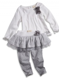 GUESS Kids Girls Baby Girl Long-Sleeve Tee and Tutu Set (, WHITE (24M)